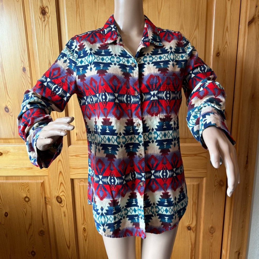 BDG Urban Outfitters Flannel Shirt Aztec Print Southwestern Western Size M